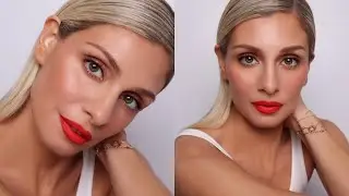 Sculpted Soft Glam With Bold Red Lip