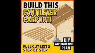 DIY Cantilever Carport Build | Step-by-Step Construction Animation for Woodworkers