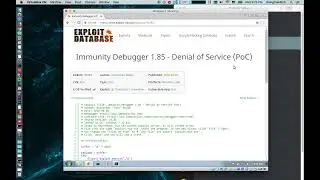 Immunity Debugger 1.85 - Denial of Service PoC
