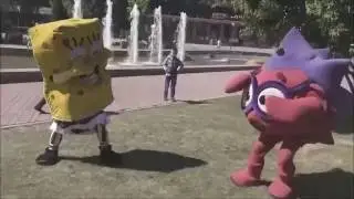 Драка спанч боба и смешарика!!!