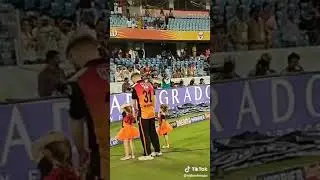 Warner with his daughter in IPL