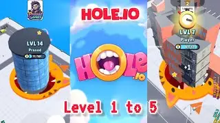 Hole.io Android Mobile Gameplay Level 1 to 5 | Prasad Games