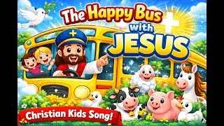 Bus Song Baby Animals 🚍✝️ | Christian Kids Song About Jesus Our Savior
