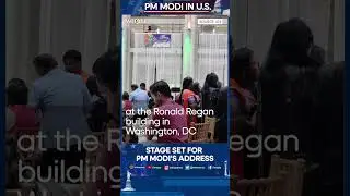 Stage set for PM Modi's address to Indian community at Ronald Regan Building in Washington