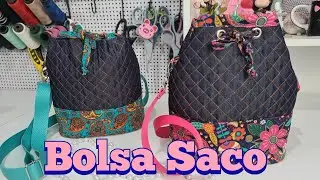 Bolsa saco de tecido / facil de fazer