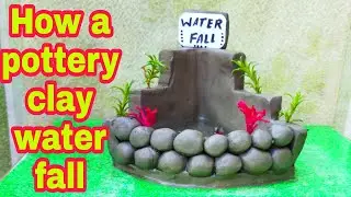 How a pottery clay waterfall handmate miniature beautiful waterfall making #shorts