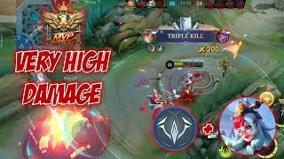 TOP EDITH VERY HIGH DAMAGE USING EMBLEM WAR CRY, EZ TRIPLE KILL MOMENT - Mobile Legends Indonesia