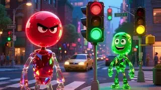 Car Stopping at Traffic Lights 🚗🚦🎶 Fun Road Safety & Learning Song for Kids | Nursery Rhyme