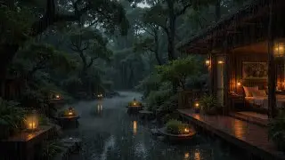 Gentle Rain at Night for Sleep | Peaceful Woodland Sounds for Stress Relief and Deep Calm