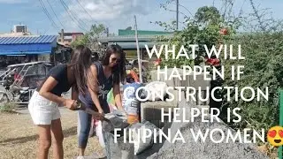 Helper for today🥰 After zumba..helping a little in building fence for our basketball court