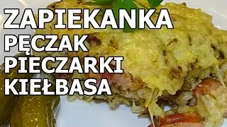 Zapiekanka   Pęczak, Pieczarki i Kiełbasa