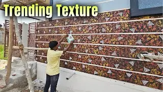 Exterior Front Elevation Texture Design | Latest Putty Finish