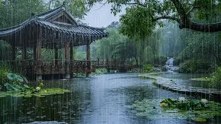 Rainy Day at Beautiful Forest Lake | Nature Forest Rain ASMR to Fall into Deep Sleep