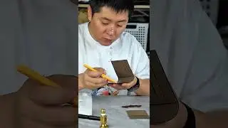 Must be used - two-fold card holder production - handmade leather custom card holder coin purse