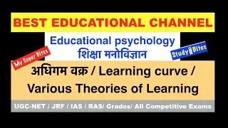 Education Psychology : Learning, अधिगम वक्र / Learning curve / various Theories of Learning