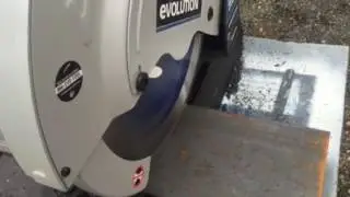 Evolution metal chop saw in action