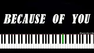 Kelly Clarkson - Because Of You Piano Tutorial