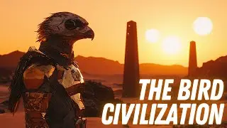 Bird-Headed Beings on a Desert Alien Planet | AI Sci-Fi Animation