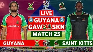 CPL 2025 Live: Guyana Amazon Warriors vs St Kitts & Nevis Patriots Live | GAW vs SKN Live Commentary