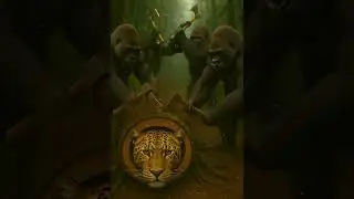 Silverback Gorillas Rescue a Leopard Trapped in a Log