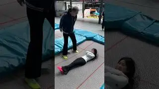 Watch until the end! PureGirl StandingUp Exciting #funny #trampoline #ytshorts  #dropnite #dropmix