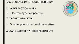2023 Science Paper 1 GCE Prediction ecz