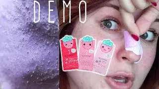 THE CREME SHOP STRAWBERRY NOSE 3-STEP BLACKHEAD REMOVER DEMO & REVIEW