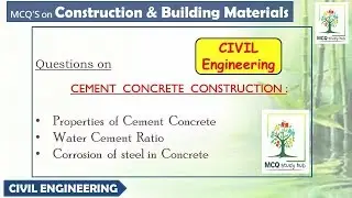 Construction and Building Materials l Engineering Assistant l VRO l Village Surveyor l Online MCQ's