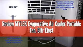 Review MYLEK Evaporative Air Cooler Portable Fan, 8ltr Electric Humidifier Mobile Air Purifier, Remo