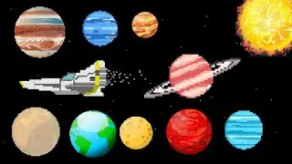 Our Solar System | Planets, Sun & Moon in Pixel Art with Fun Facts