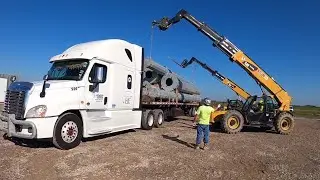 # 9 |steel poles| Laredo to sarnia | flatbed truck driver| trucking vlog |