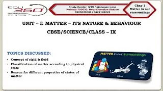 Matter In Our Surroundings || Chap 1 || Part 2 || Unit 1 || Class 9 || Science || CBSE