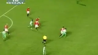 Goal! Raimondas Zulauttas. Maccabi Haifa vs Manchester United. 29.10.2002
