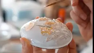 【Making prosess】ガラスの粉を、火で溶かして描く