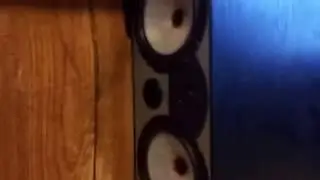 Car stereo amplifier powered by a PC power supply.