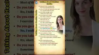 English Speaking Practice: Talking About Healthy Habits #english