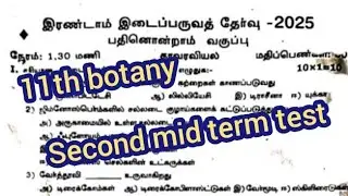 11th botany second mid term test question paper 2025 || model question|| kanchipuram district 