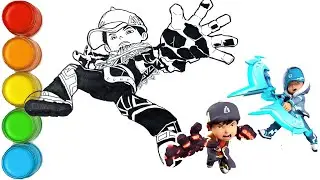 Menggambar dan mewarnai BoBoiBoy Glacier Fusion Water dan quake 7 kuasa Elemental | draw BoBoiBoy