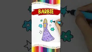 How to Draw Barbie Drawing and Coloring | Barbie Doll Drawing and Coloring #barbie #drawing #shorts