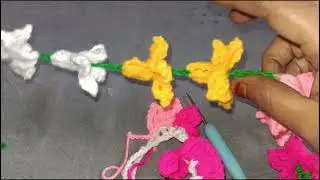 Crochet gajra design part _2#knittig #hairaccessories #hairproducts #