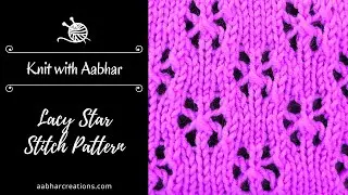 Lacy Star - super simple, all-over lace easy knitting pattern for beginners, baby blanket design