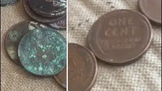 GENTLY clean &ldquo;potentially valuable&rdquo; coins so you can read the date (treasure hunting tips)