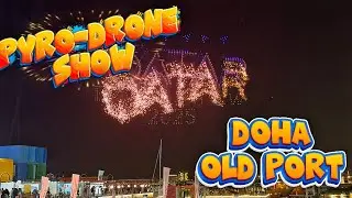 PyroDrone Show during the Qatar Boat Show! #drone #show 