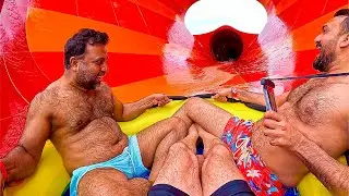 Stuck in a Raft With Two Screaming Dudes at Meryal #waterpark 😅