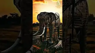 AI Sculpture Art by Sculpture Valley &bull; AI Studio | [Handmade Bamboo Elephant] | 4K
