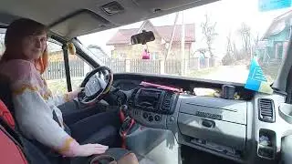 ASMR 😍 GIRL DRIVING MANUAL DIESEL CAR👌 BAD ROAD without ASPHALT 🙈 Nissan Primastar 1.9 dci #trucking