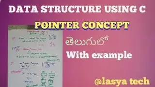 Data structure using C what is pointer/null pointer with example in Telugu/pointer con/@lasya tech