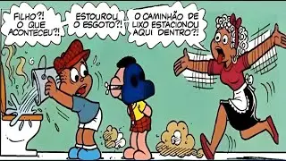 CASC&Atilde;O ENTUPIU O BANHEIRO I GIBI DA TURMA DA M&Ocirc;NICA