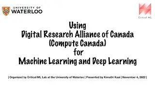 Using Digital Research Alliance of Canada for Machine Learning and Deep Learning | Compute Canada |