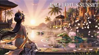 Lotus Pool at Sunset 🌸 | Magical Anime Bali Dream | Relaxing Fantasy Ambience (1 Hour)